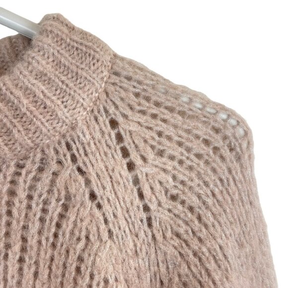 Xirena Lurex Knit Alpaca Wool Blend Mock Neck Pullover Sweater North Star Size M - Picture 5 of 8